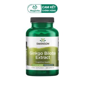 Swanson Ginkgo Biloba 24% 240 viên - Viên uống bổ não và tăng cường trí nhớ