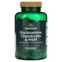 Swanson Glucosamine Chondroitin & MSM with Hyaluronic Acid and Collagen 90 Capsules