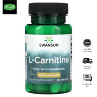 Swanson, L-Carnitine, 500 mg, 30 viên, Hỗ trợ giảm cân, giảm mỡ