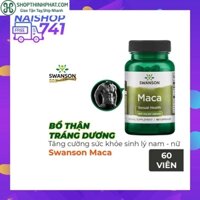Swanson Maca For Men bổ thận tráng dương, tăng cường sinh lý nam & nữ, Chai 60 viên