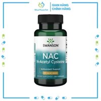 Swanson NAC N-Acetyl Cysteine 600mg 100 Viên - Hỗ trợ giải độc cơ thể, chống oxy hóa, ổn định huyết áp.