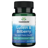 Swanson Standardized Lutein & Bilberry - Bổ sung tự nhiên cho sức khỏe mắt & hỗ trợ thị lực - 120 viên nang mềm