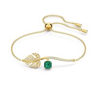 SWAROVSKI Crystal Tropical Green Bolo Bracelet, Gold-Tone