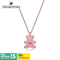 Swarovski Dây Chuyền Mặt Gấu teddy Màu Hồng Dễ Thương Sang Trọng