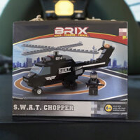 Swat Chiến Đấu Trực Thăng Trong Nước Hạt Nhỏ Khối Xây Dựng Cảnh Sát Tương Thích Lego Lắp Ráp Mô Hình Máy Bay Đồ Chơi 2404