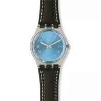 Swatch Blue Choco Clear Plastic Watch 34mm