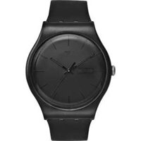 Swatch Watch, Unisex Swiss Black Silicone, 41mm