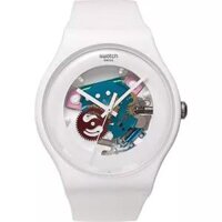 Swatch Watch Unisex Swiss White Silicone 41mm