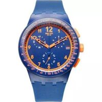 Swatch Watch, Unisex Swiss Chronograph Blue Silicone, 42mm