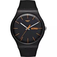 Swatch Watch, Unisex Swiss Black Silicone, 41mm