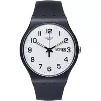 Swatch Watch, Unisex Swiss Black Silicone, 41mm