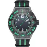 Swatch Watch, Unisex Swiss Black & Green Nylon, 44mm