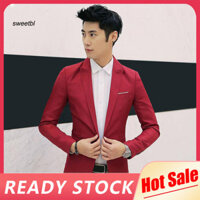 Swe Bộ đồ mỏng vừa vặn thời trang dành cho nam giới Áo Blazer thời gian giải trí nam sành điệu Slim Fit Business Blazer cho đám cưới Tiệc văn phòng Nút đơn phù hợp với áo khoác có túi Người bán hàng đầu