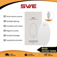 Swe Đèn nền phát hiện cơ thể con người Đèn ngủ, phiên bản sạc pin dài thời lượng pin thông minh cảm ứng cơ thể con người cảm ứng ánh sáng ban đêm nhỏ đèn nền hấp thụ từ tính po