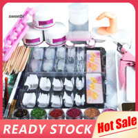 Swe Pro Nail Art Kit Set Acrylic Powder Long Lanh Thạch Bàn Chải Tập Tin Dụng Cụ Làm Móng Tay