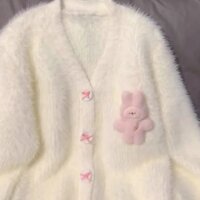 Sweet 2025 Lazy Thick Version Loose New Style TopÁo len dệt kim nữ K phiên bản Hàn Quốc Áo len lông cừu chồn mùa thu đông DVY6