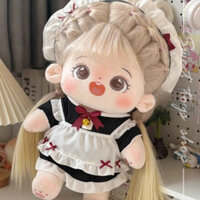 Sweet] Búp bê Cotton 40cm siêu lớn, Búp bê trang điểm dễ thương, Đồ chơi sang trọng có bộ xương, Đặt búp bê có tóc, Quà tặng sinh nhật (0557)
