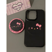 Sweet Cool Cute kitty Cat Giá đỡ từ tính Thích hợp cho vỏ điện thoại 16promax iPhone15 Phong cách mới 16 Vỏ bảo vệ 13 Phong cách nữ 14 Vỏ cứng 15pro chống sốc 12