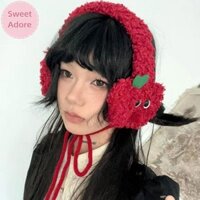 Sweetadore Thiết Kế Hình Dạng Dễ Thương Màu Đỏ Sang Trọng Bịt Tai Dành Cho Nữ Thu Đông Ấm Bảo Vệ Tai Thời Trang Đa Năng Dây Đeo Tóc VN
