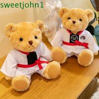 Sweetjohn Đồ chơi nhồi bông hình gấu Taekwondo, Đồ chơi nhồi bông gấu bông PP, Đồ chơi ngủ cho bé Kong-Fu Bộ sưu tập mềm Búp bê gấu mềm nhồi bông Trang trí nội thất