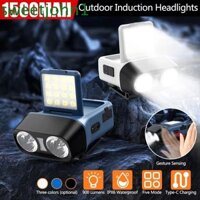 Sweetjohn LED Mũ Kẹp Ánh Sáng, 5 Chế Độ Ánh Sáng Đèn Pha Cảm Biến Siêu Sáng, Lumens Di Động Chống Nước Có Thể Điều Chỉnh Đầu Đèn Pin Câu Cá