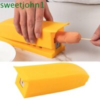 Sweetjohn Máy cắt chó nóng, Dụng cụ gọt vỏ xúc xích sáng tạo DIY, Dụng cụ cắt lát màu vàng gia dụng đa chức năng Dụng cụ nướng chuối