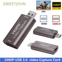 SWEETJOHN Mini Video Capture Card 4K Capture Card HDMI to USB 3.0 1080P Video Grabber Live Streaming Broadcast Game Recorder HD HDMI-Compatible to USB HDMI Video Capture Card/Multicolor