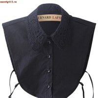 Sweetyvi13 Nữ Màu Nguyên Chất Ren Có Thể Tháo Rời Ve Áo Choker Vòng Cổ Áo Sơ Mi Giả Cổ