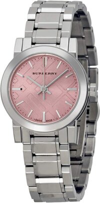 Swiss Rare Silver Pink Dial 26mm Women Stainless Steel Wrist Watch The City BU9231