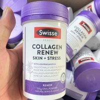 Swisse Beauty Collagen Renew Skin + Stress Power 120g - Bột luống làm đẹp da, giảm stress