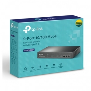 Switch 9 Cổng 10/100Mbps với 8 Cổng PoE+ TP-Link TL-SF1009P