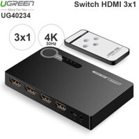 Switch HDMI 3 &amp; 5 ra 1 Ugreen hỗ trợ 3D, 4Kx2K, có điều khiển (vỏ nhựa)