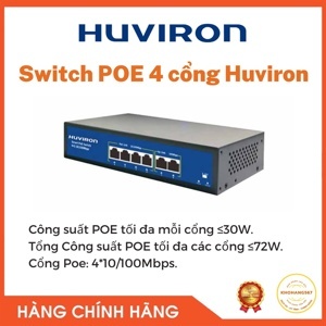 Switch POE 4 cổng Huviron F-SP3-4F2F-BL