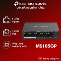 Switch PoE 5 PORT MERCUSYS MS105GP Chính hãng (5 port 1000Mbps với 4 Port Poe)
