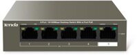 Switch PoE 5 Port Tenda 100Mb TEF1105P-4 (Vỏ sắt / Chống sét 6KV / Chuyên Camera IP)