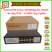 Switch POE 8 Port 10/100Mbp KU-9010N - 8x cổng POE - 2x100M cổng Uplink