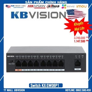 Switch PoE Kbvision KX-SW08P1