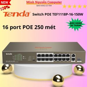 Switch PoE Tenda TEF1118P - 18 port