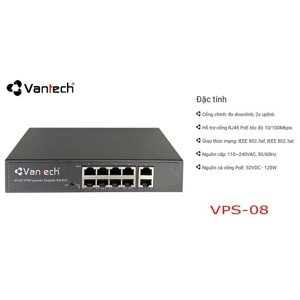 Switch POE Vantech VPS-08