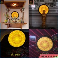 sx - ĐÈN THỜ PHẬT hào quang đường kính 30cm, [ 491 CL tốt ] MÂU NI tôn tượng, tượng thờ cúng
