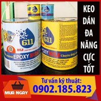 sx- Keo dán đa năng 2 thành phần Epoxy HCLB 611 (bộ 2,8kg): gỗ, nhựa, bê tông, gạch, đá