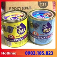 sx - KEO DÁN ĐA NĂNG 2 thành phần Epoxy -HCLB 611 (bộ 11kg) dán gỗ, nhựa, bê tông, gạch, đá, chống thấm, chống đột, cấy