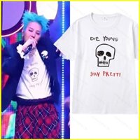 Sy1 2025 G-DRAGON TOO BAD GD Áo thun in hình đầu lâu hoạt hình Ubermensch tay ngắn hàng đầu YS1