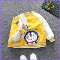 [Sy1] Áo khoác rộng Doremon Phong cách Xuân Thu Trẻ em Trung và Lớn Nữ Áo gió mỏng Thời trang chống gió