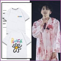 [Sy1] Áo thun BIGBANG G-DRAGON POWER Ubermensch dáng rộng hỗ trợ quạt ngắn tay