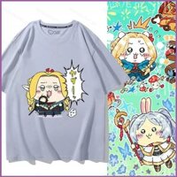 [Sy1] Chiikawa Usagi Delicious in Dungeon Marcille Cosplay vải mùa hè Áo thun ngắn tay Anime