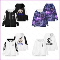 [Sy1] Killer Scissor Seven màu đen trắng dây kéo áo khoác hoodie áo khoác