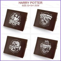 [Sy1] Ví ngắn da PU hoạt hình Harry Potter Gryffindor Slytherin dành cho nam đa chức năng nhiều thẻ ca