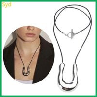 Syd Hình Chữ U Móng Ngựa Mặt Dây Chuyền Vòng Cổ Cho Nữ Dây Đen Choker Xương Cổ Dây Xích