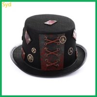 Syd Người lớn Mũ Victoria Steampunk Mũ vành nhỏ có bánh răng trang trí để chụp ảnh
